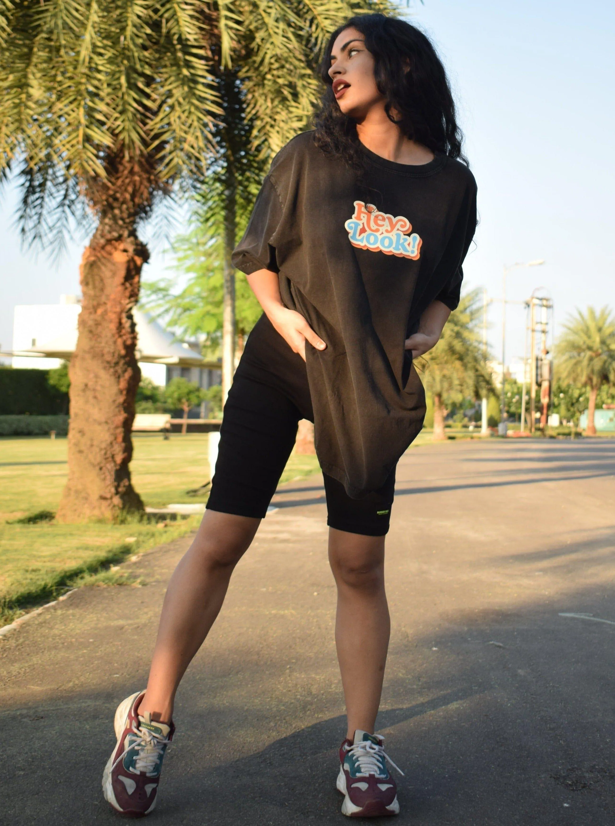 Hey Look : Burger Bae Oversized  Tee For Men and Women