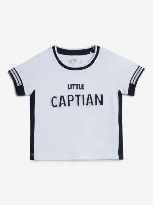 HOP Baby White Text Patterned T-Shirt
