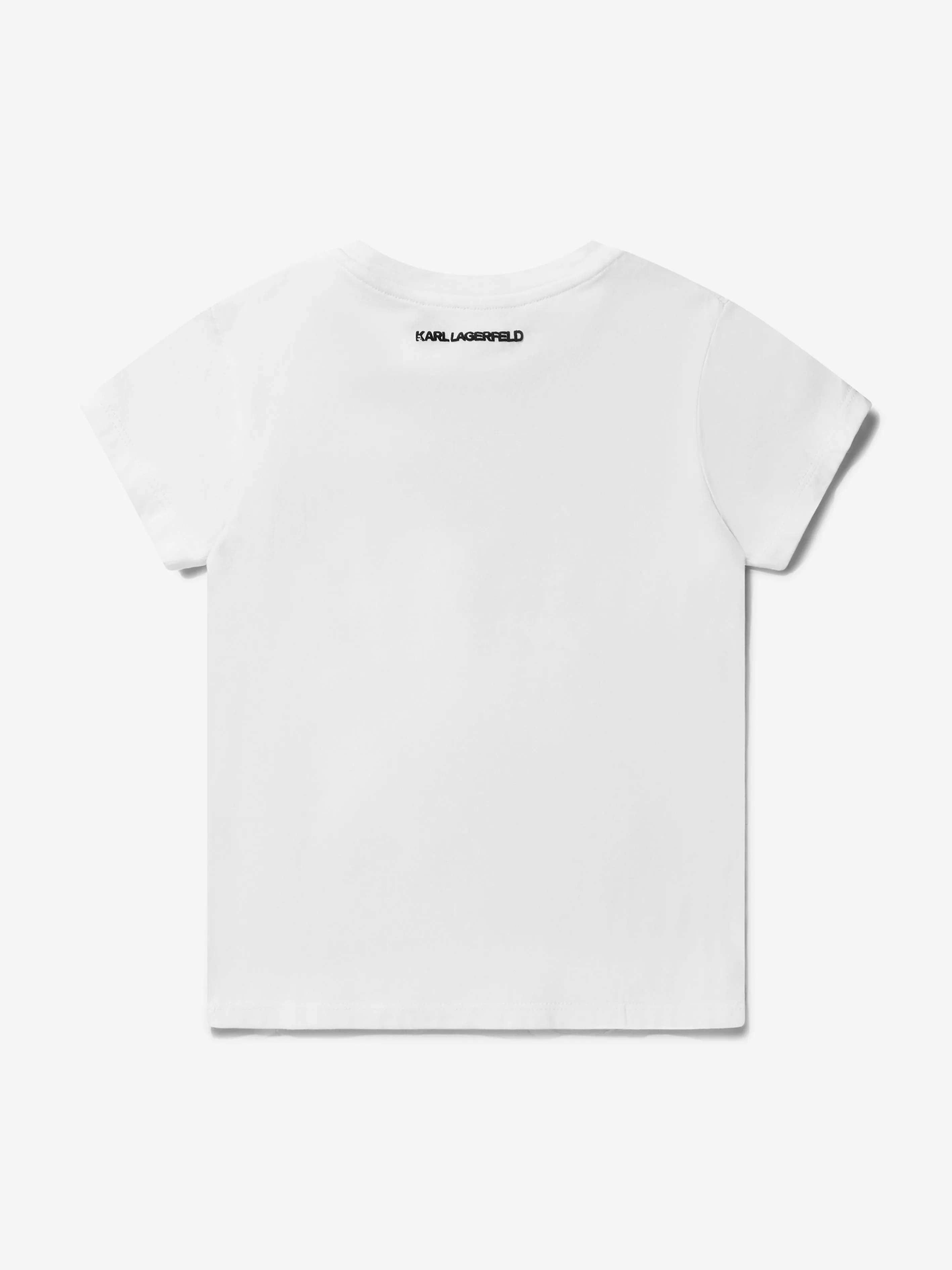 Karl Lagerfeld Girls Cotton Portrait Print T-Shirt