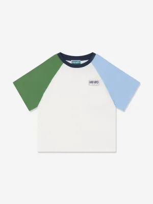 KENZO Boys Colourblock T-Shirt in Ivory