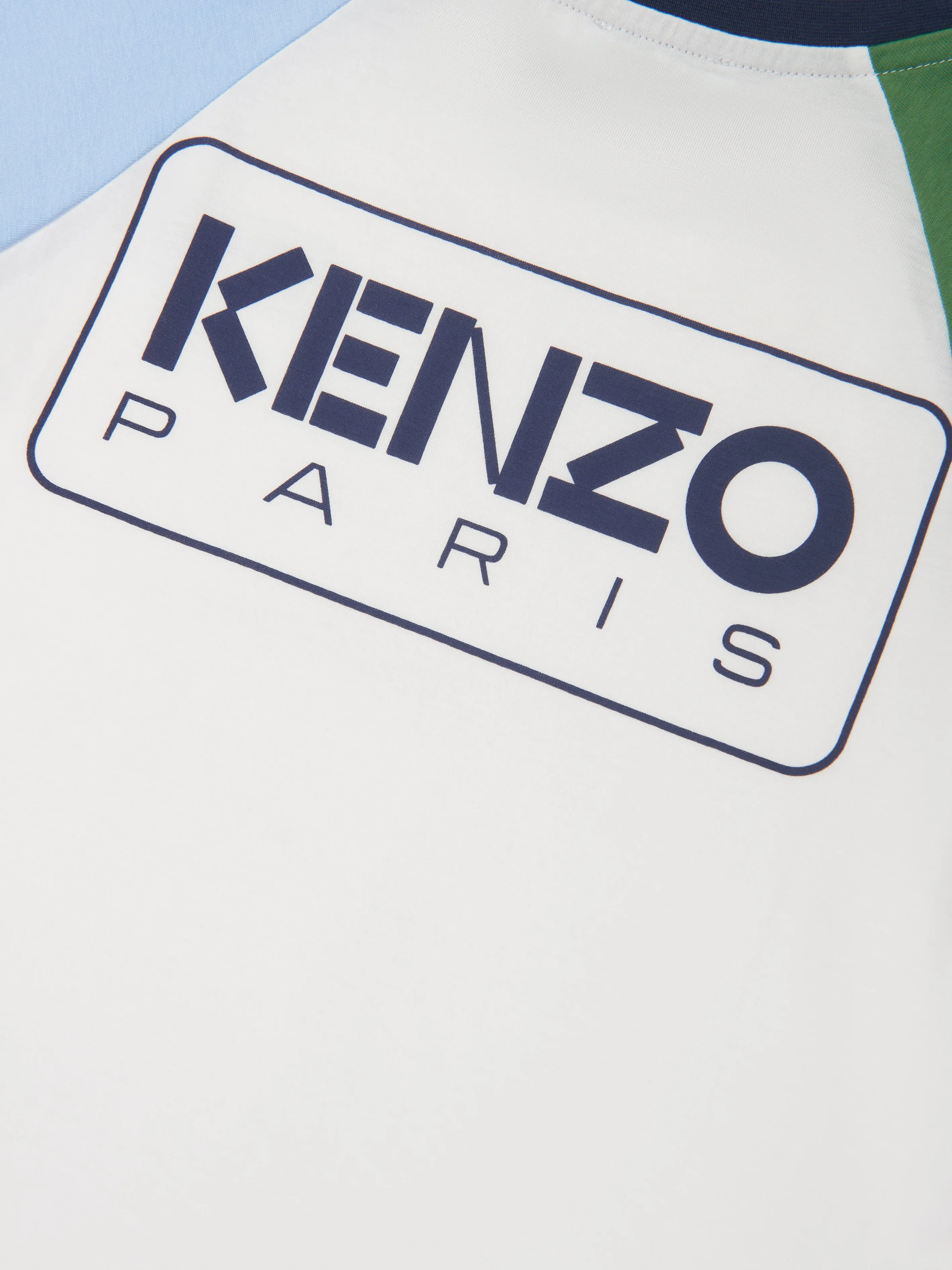 KENZO Boys Colourblock T-Shirt in Ivory
