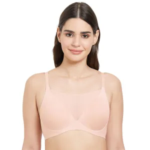 Lively Padded Non-Wired Full Cup Everyday Wear Full coverage T-Shirt Bra - Beige