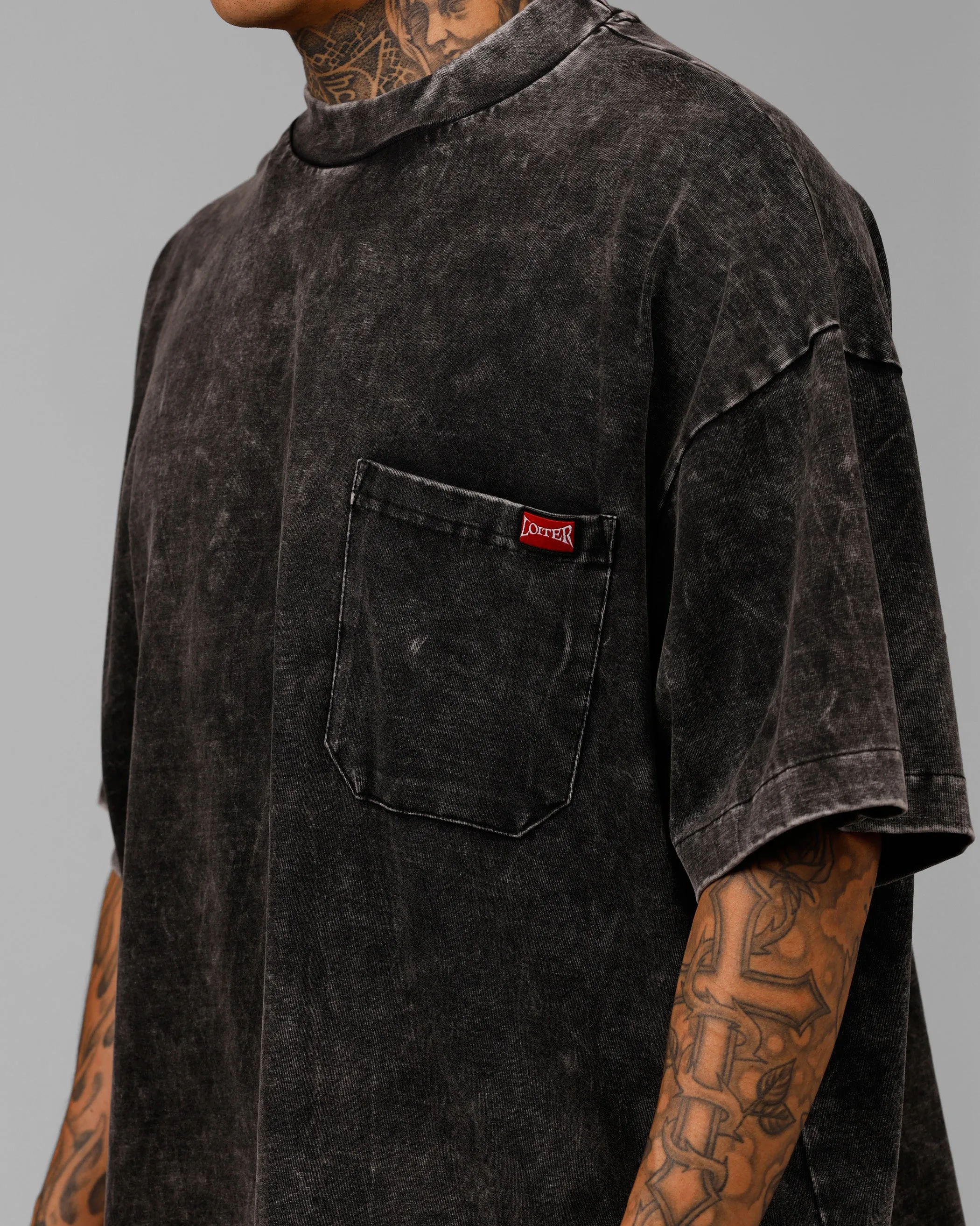 Loiter Star Child Pocket T-Shirt Black Wash
