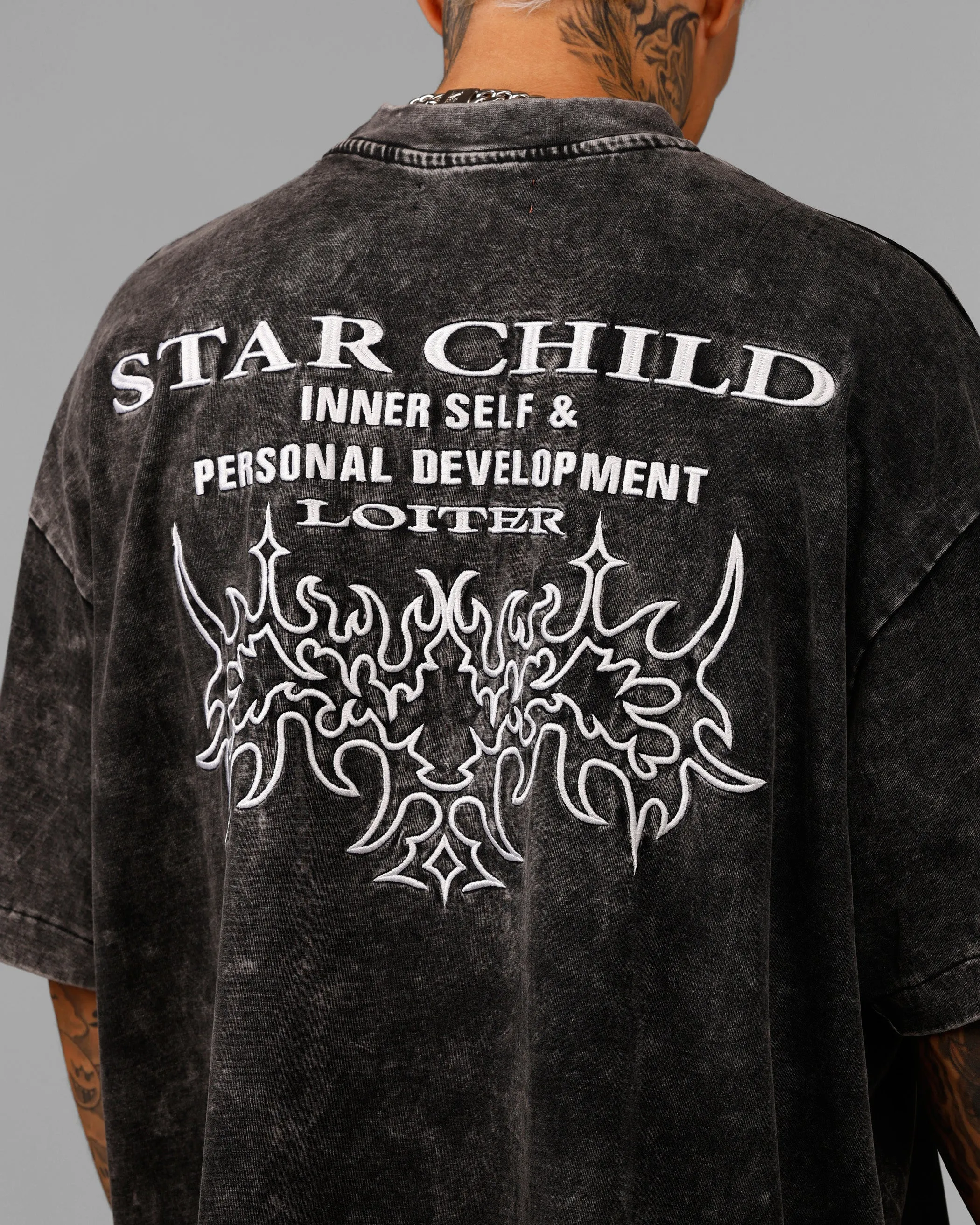 Loiter Star Child Pocket T-Shirt Black Wash