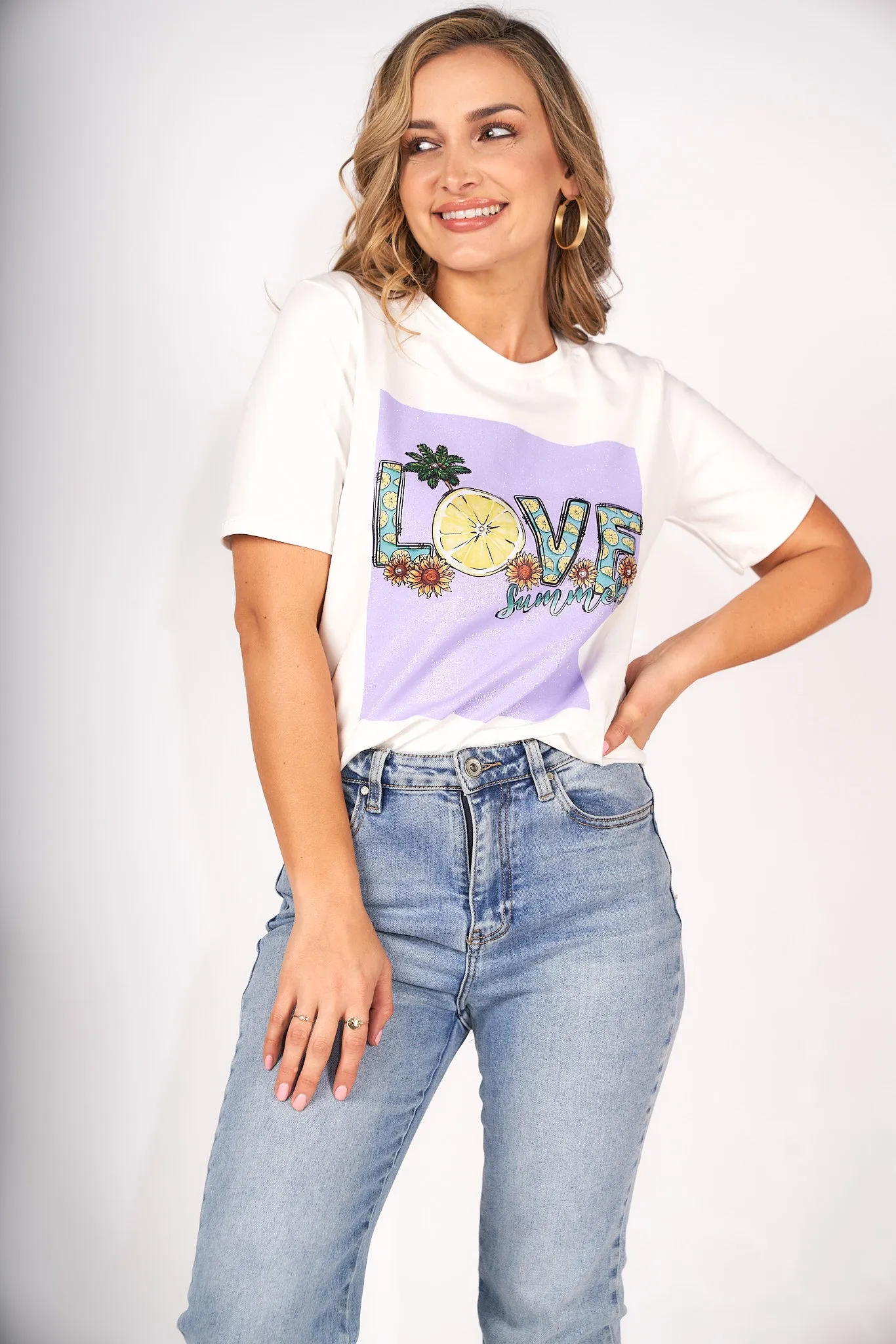LOVE Glittery Detail T-Shirt