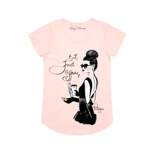 Luxury Eco Bamboo Tee - True Elegance - Pink
