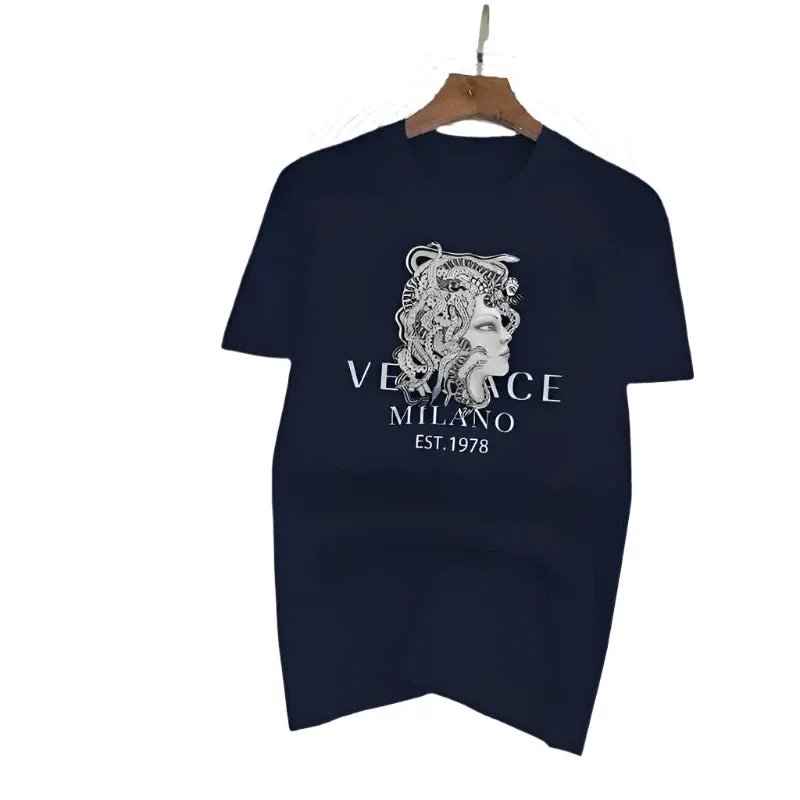 Men's Fashionable Breathable Cotton T-Shirt - Stylish Printed Running Tee, Short-Sleeved Sports Top for Summer