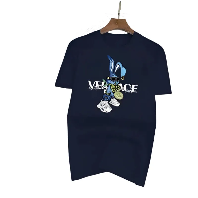 Men's Fashionable Breathable Cotton T-Shirt - Stylish Printed Running Tee, Short-Sleeved Sports Top for Summer