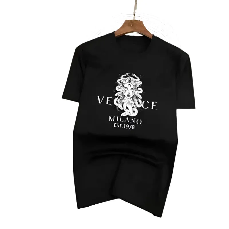 Men's Fashionable Breathable Cotton T-Shirt - Stylish Printed Running Tee, Short-Sleeved Sports Top for Summer