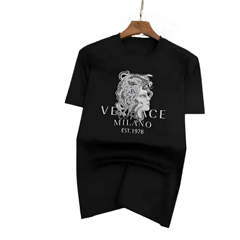 Men's Fashionable Breathable Cotton T-Shirt - Stylish Printed Running Tee, Short-Sleeved Sports Top for Summer