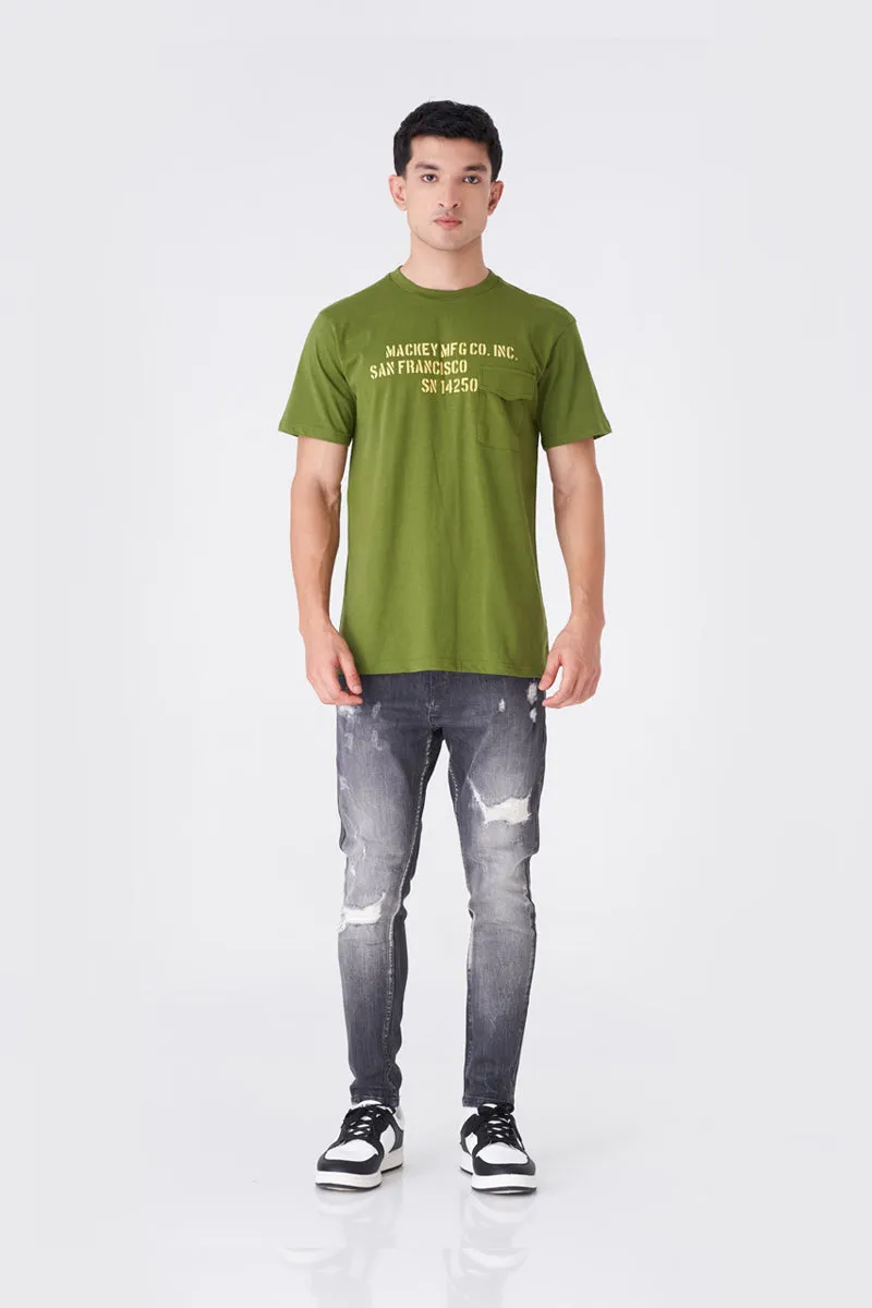Men's Olive Green Oversized Tee for Everyday Wear