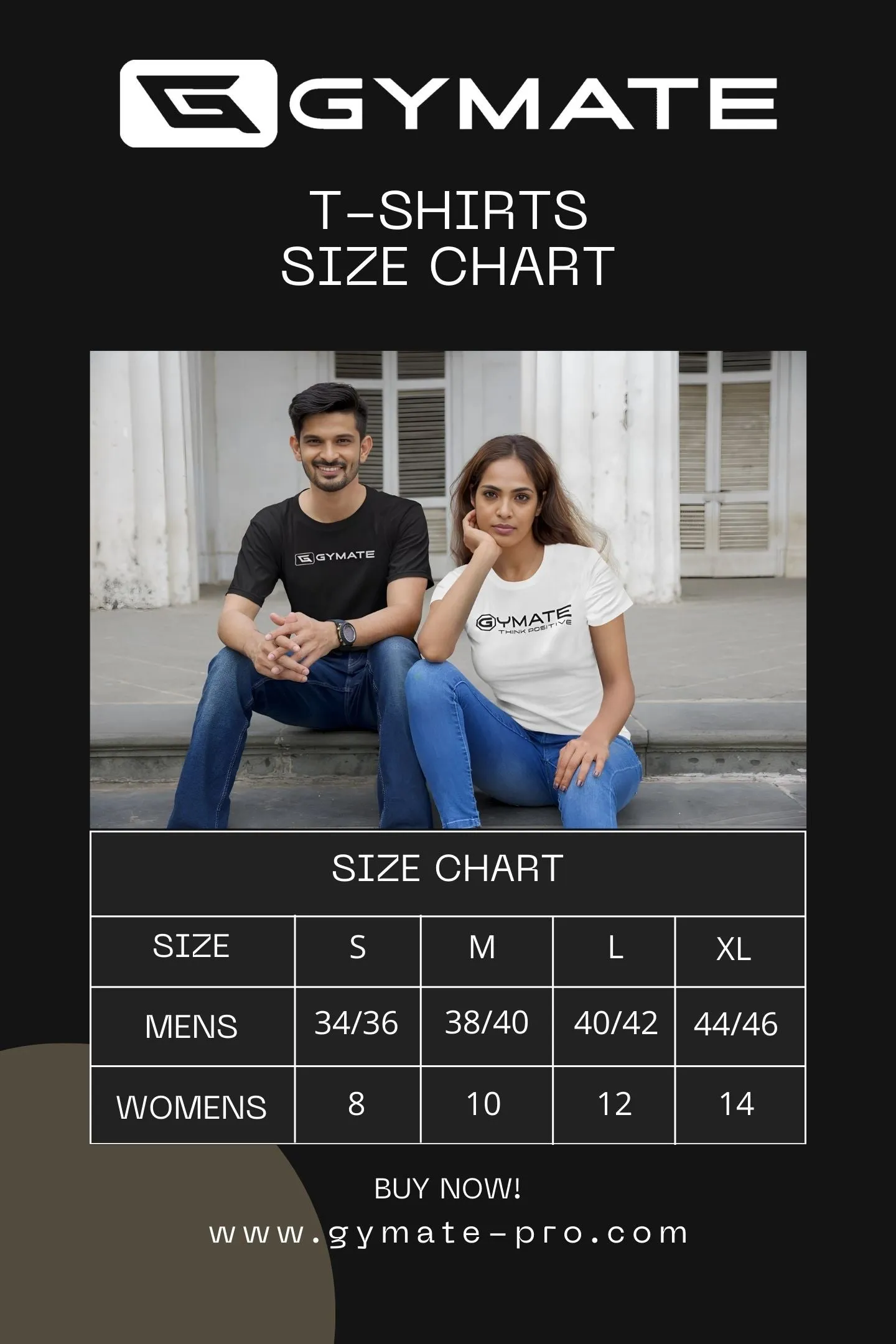 Mens T shirts Original Gymate sml/ctr