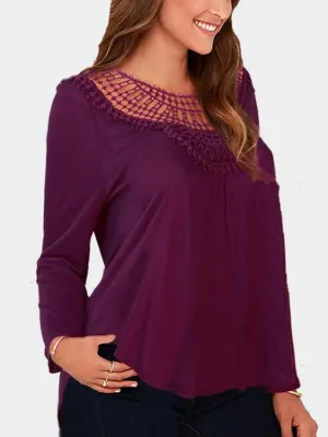 OEM ODM Round Neck Lace Long Sleeve T-Shirts
