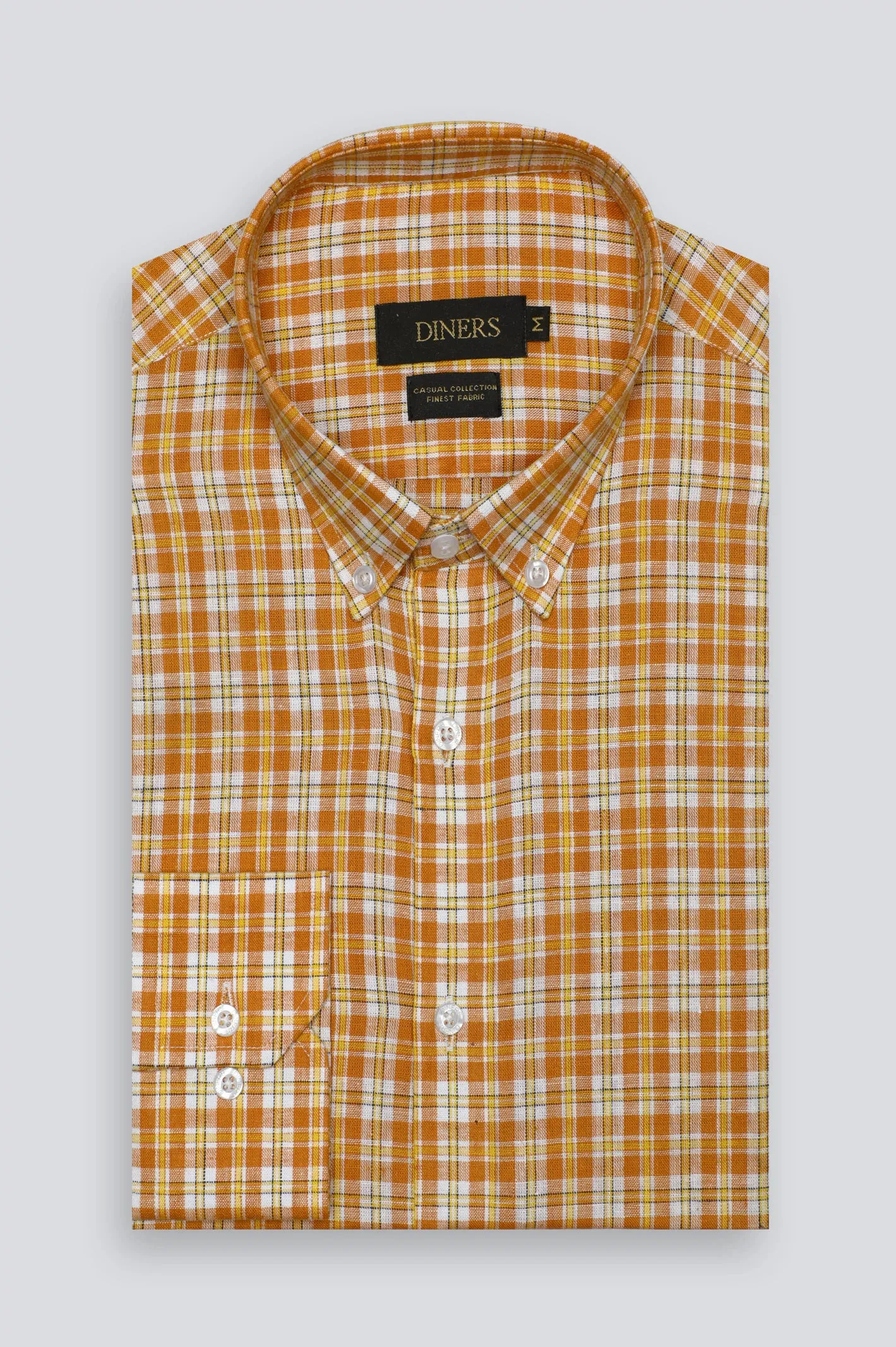 Orange Glen Plaid Check Casual Shirt