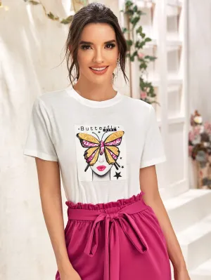 Patch Detail Short Sleeve Top