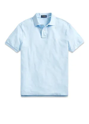 Polo Pique Custom Slim Fit - Light Blue