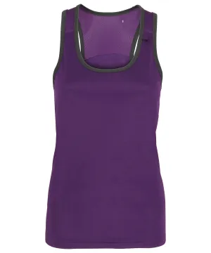Purple/Charcoal - Women's TriDri® panelled fitness vest