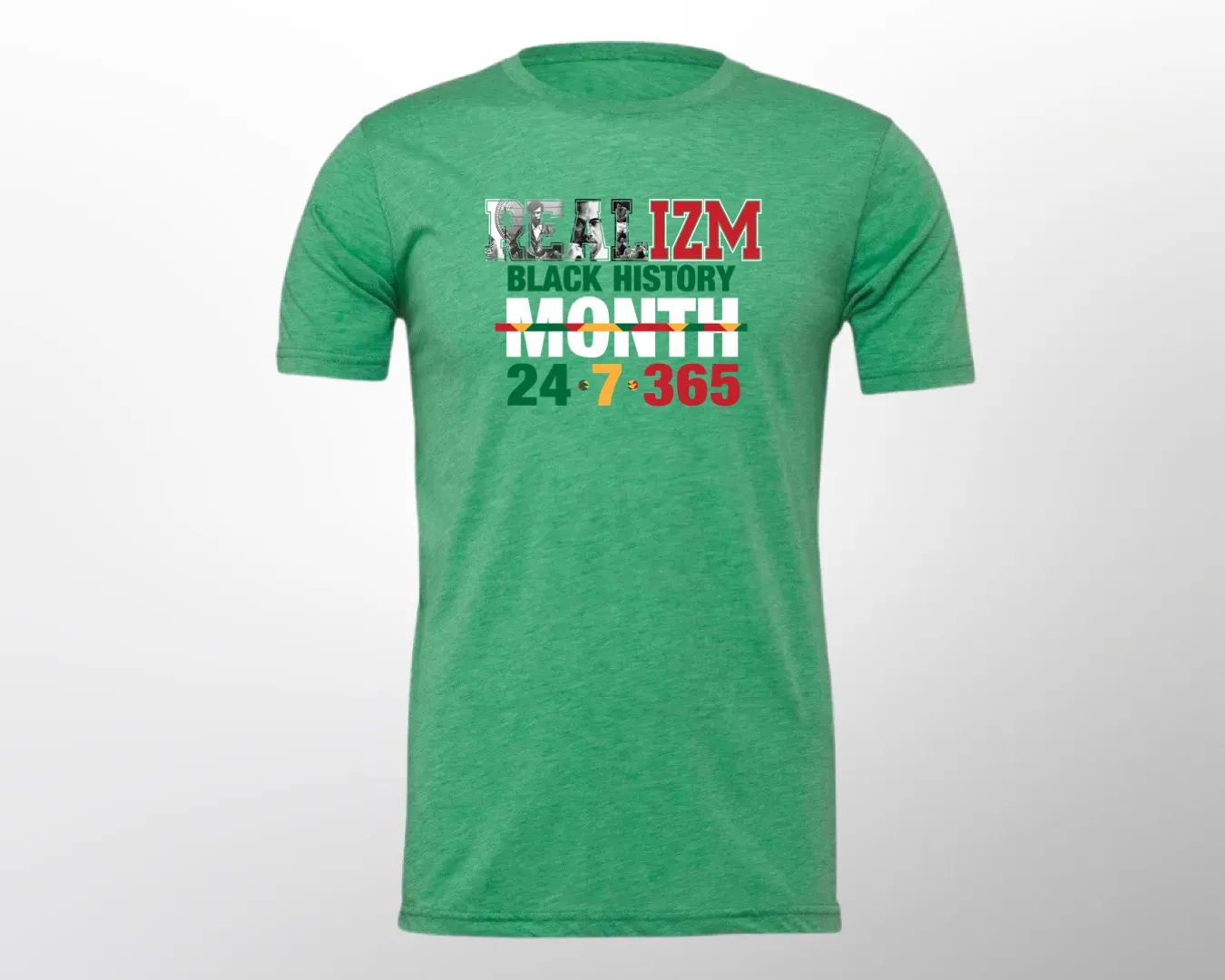 REALIZM Black History 24/7/365 Heather Red T-shirt