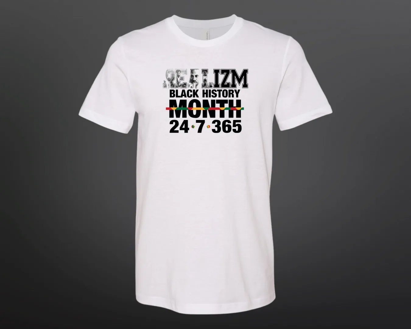 REALIZM Black History 24/7/365 Heather Red T-shirt