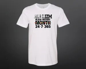 REALIZM Black History 24/7/365 Heather Red T-shirt