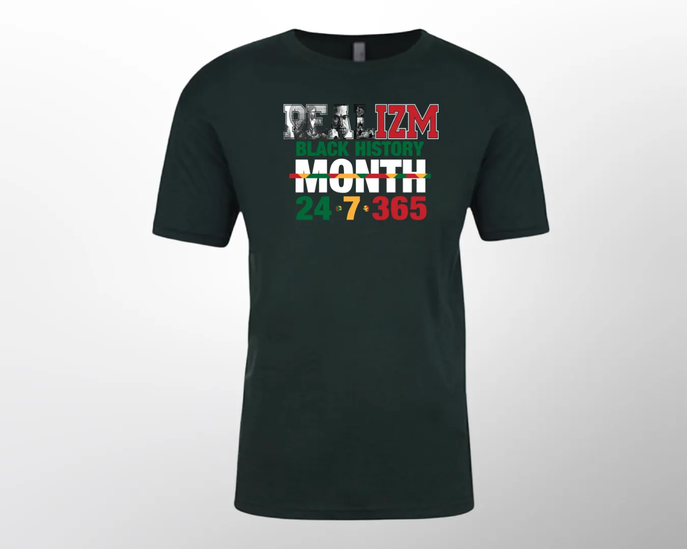 REALIZM Black History 24/7/365 Heather Red T-shirt