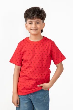 Red Rotary Crew Neck Tee