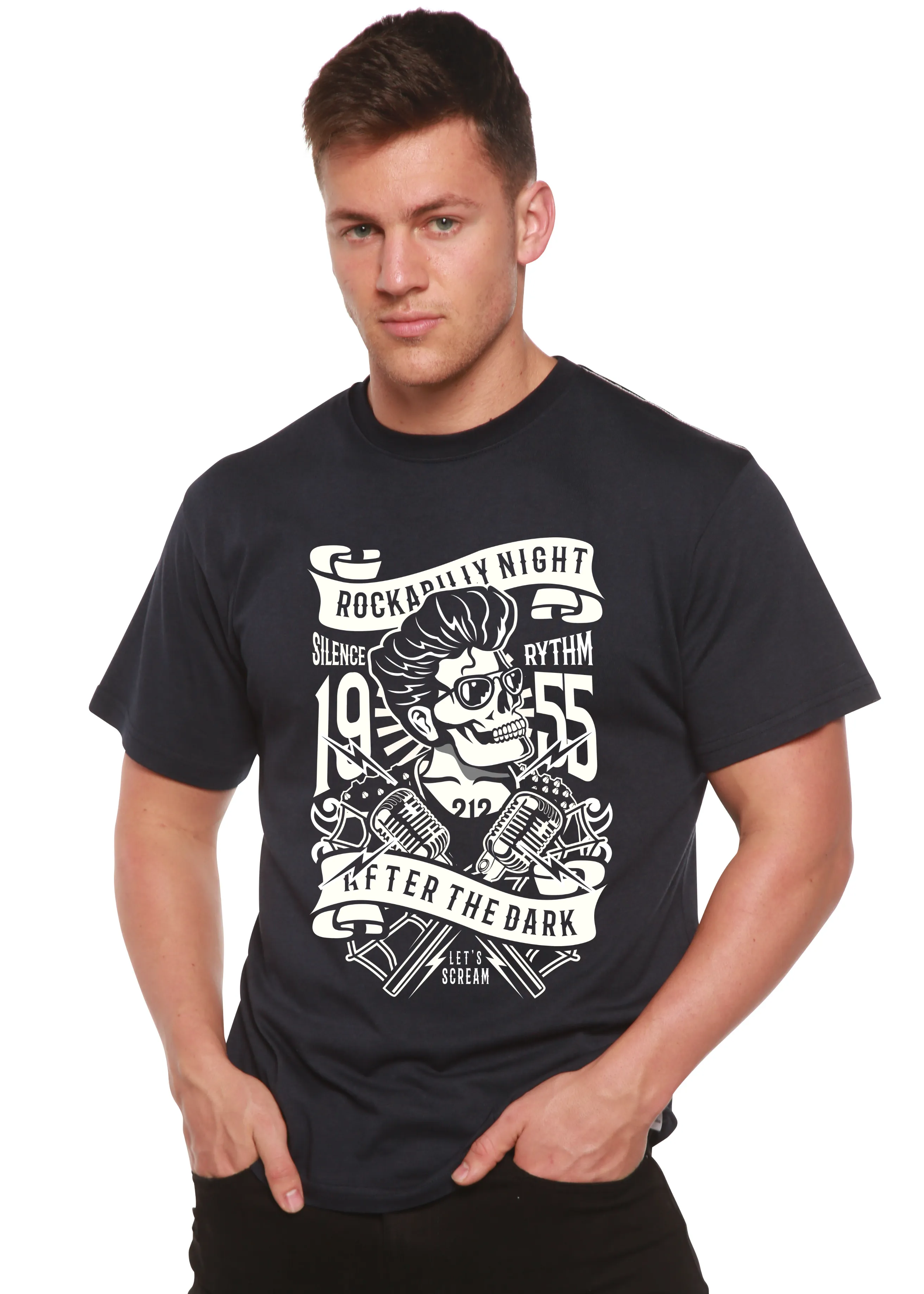 Rockabilly Night Spun Bamboo® Men's Bamboo Viscose/Organic Cotton Short Sleeve Graphic T-Shirt