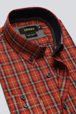 Rust Tartans Check Casual Shirt