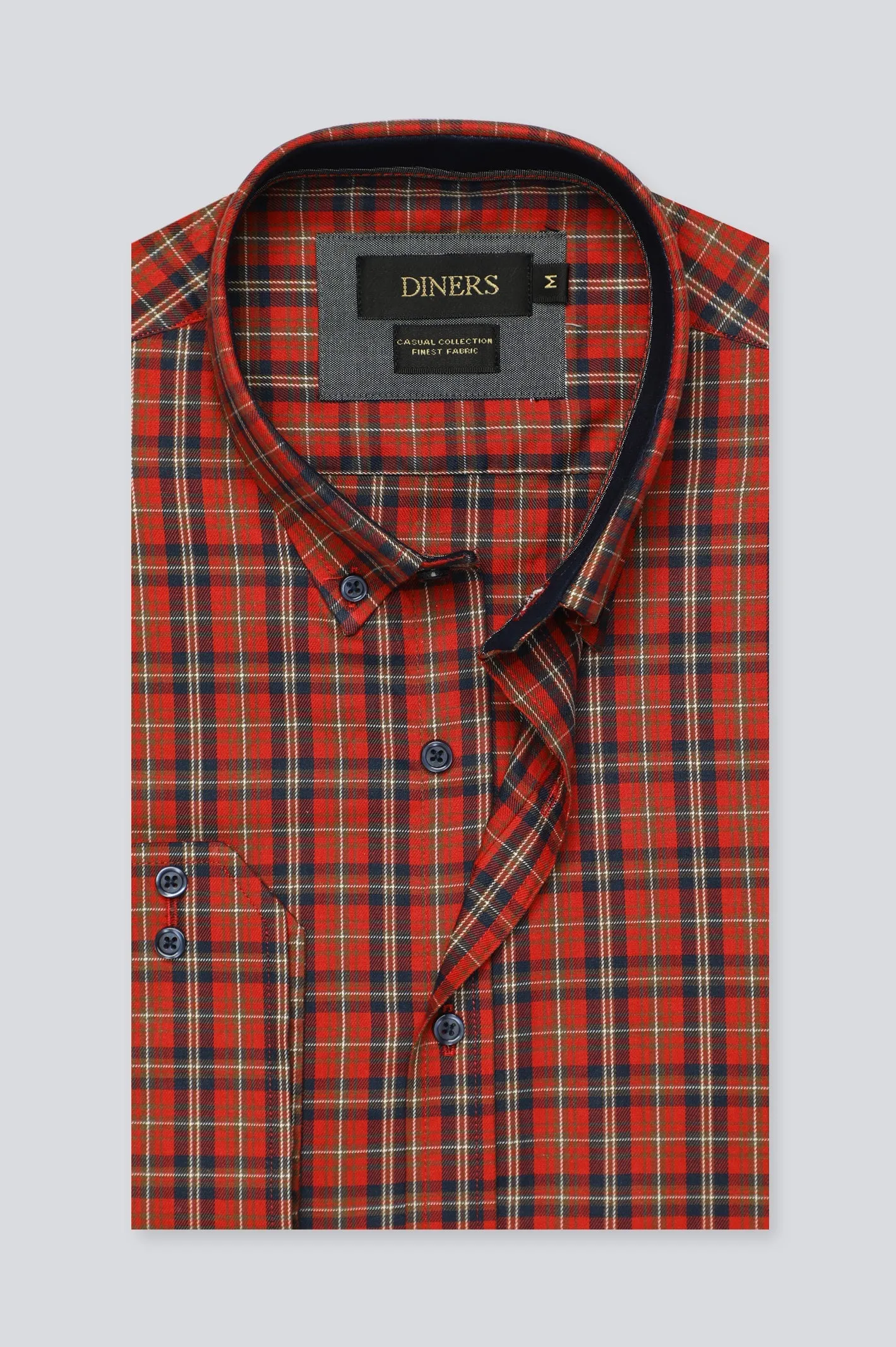 Rust Tartans Check Casual Shirt