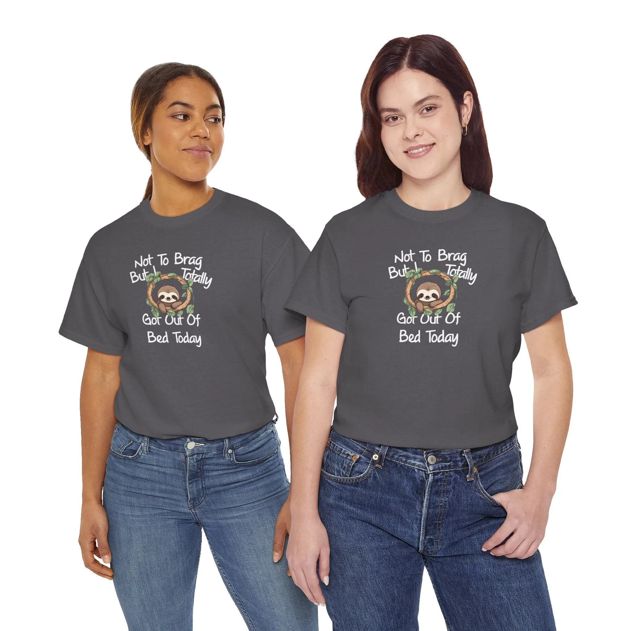 Sloth Funny Black T-Shirt Unisex Heavy Cotton Tee Shirts Comedy Humor Joke