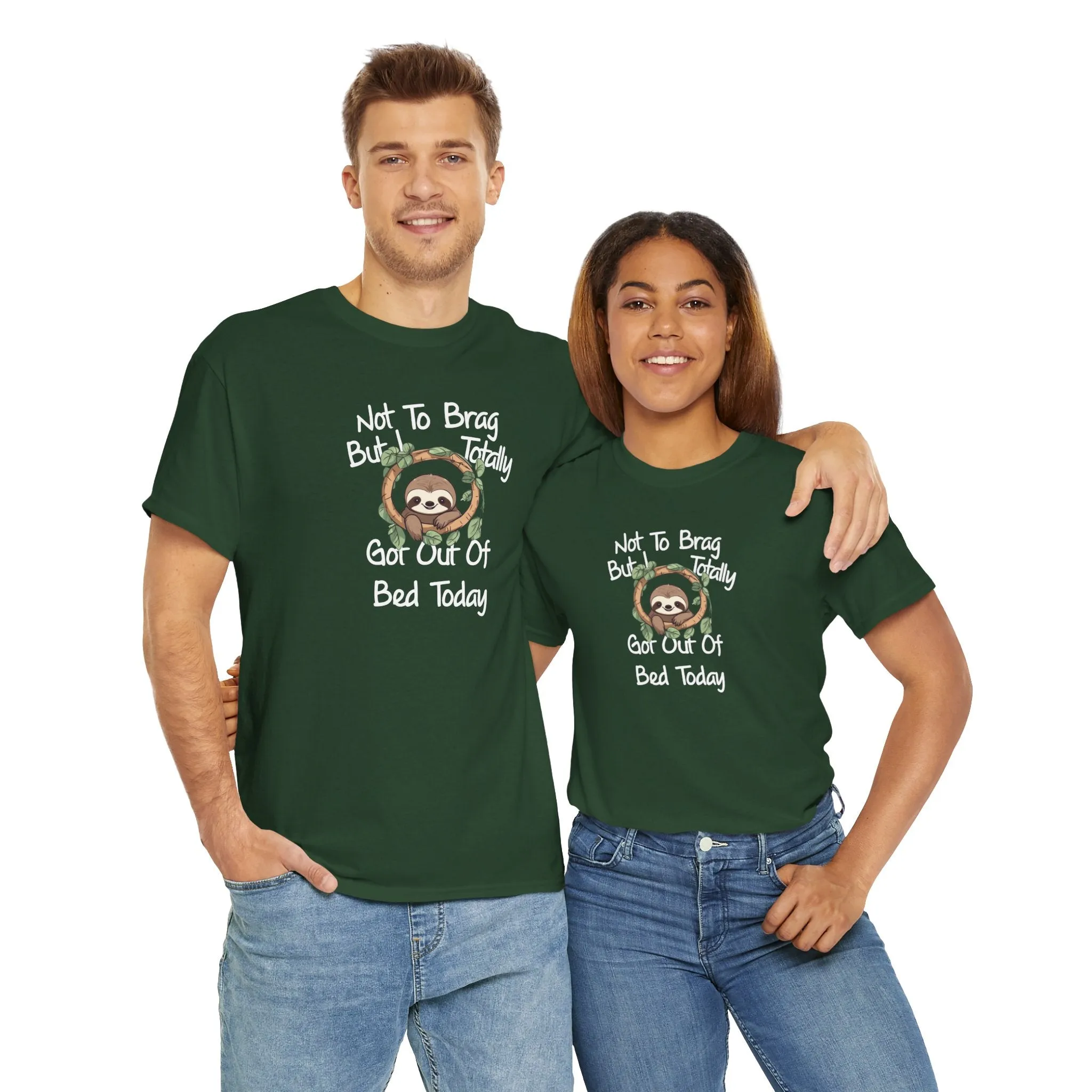 Sloth Funny Black T-Shirt Unisex Heavy Cotton Tee Shirts Comedy Humor Joke