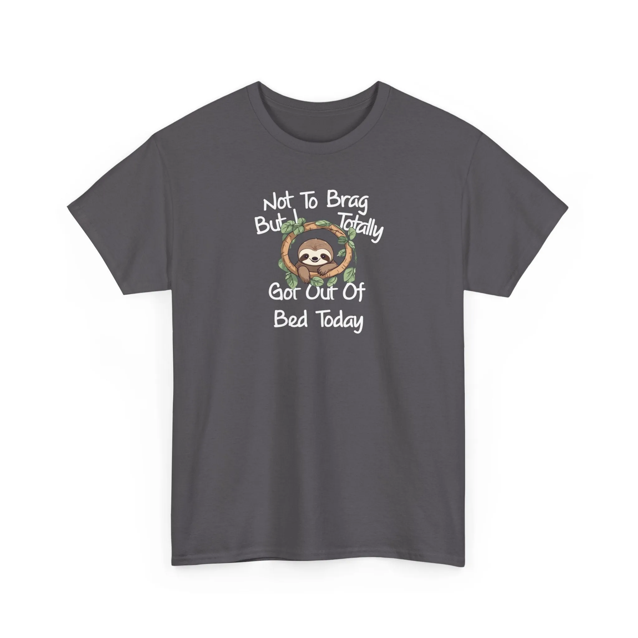 Sloth Funny Black T-Shirt Unisex Heavy Cotton Tee Shirts Comedy Humor Joke