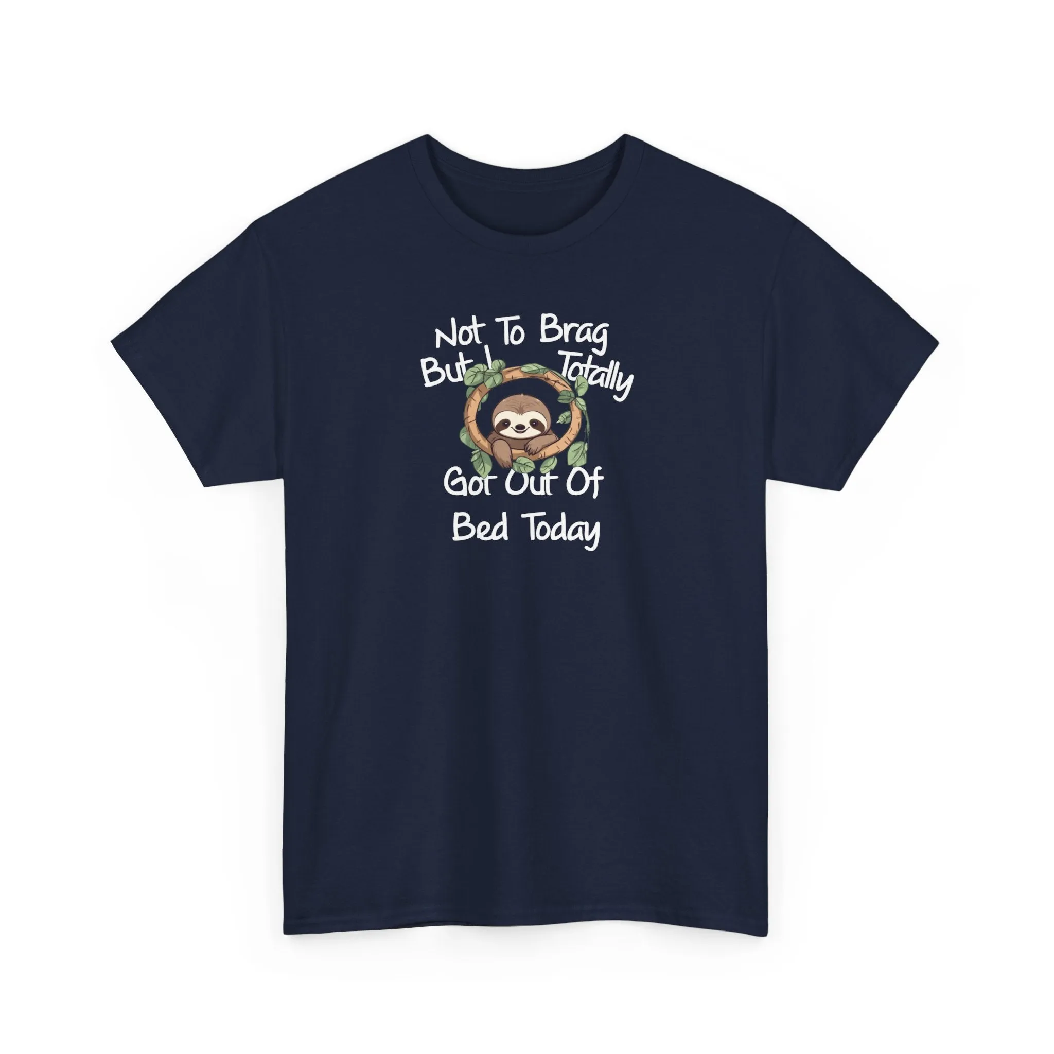 Sloth Funny Black T-Shirt Unisex Heavy Cotton Tee Shirts Comedy Humor Joke
