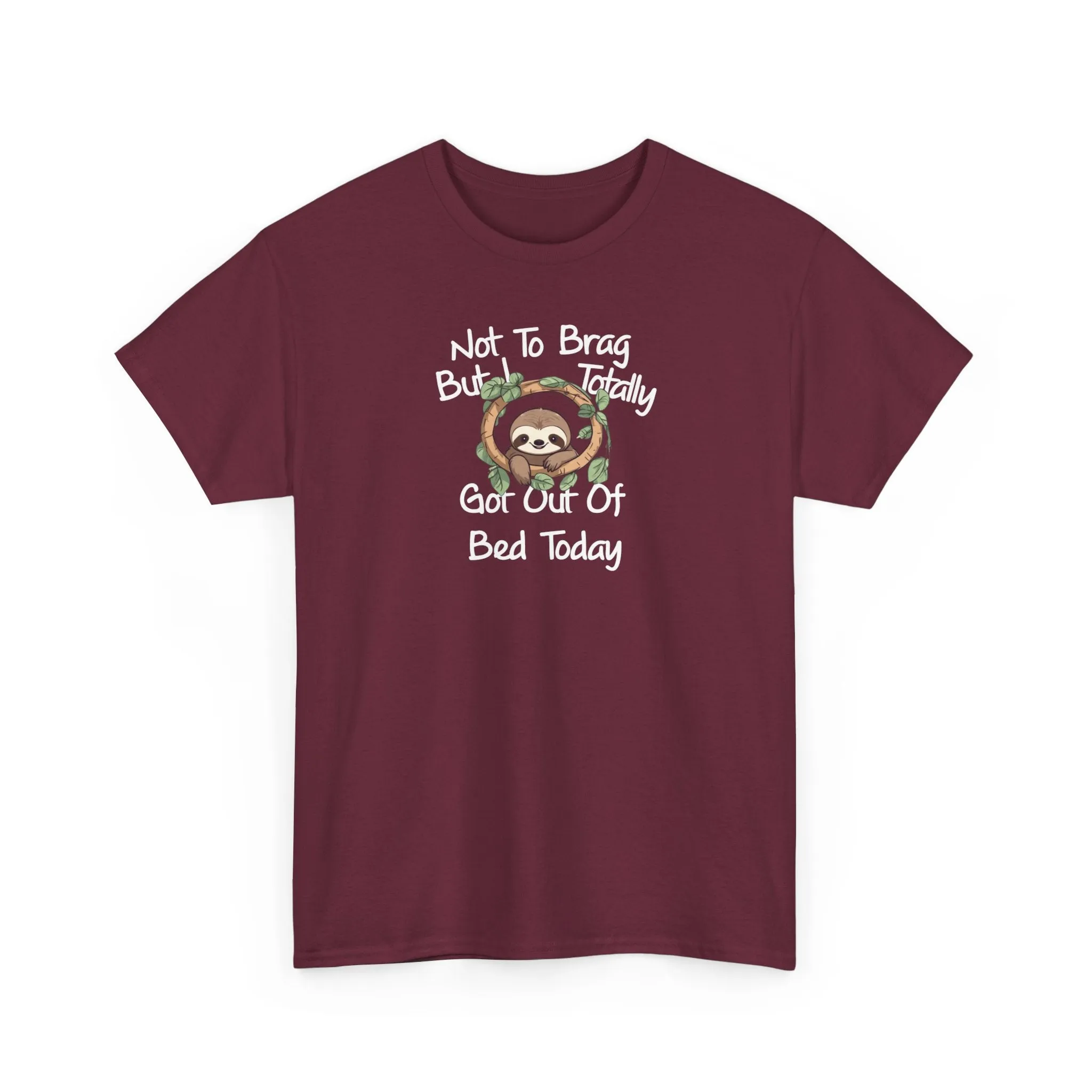 Sloth Funny Black T-Shirt Unisex Heavy Cotton Tee Shirts Comedy Humor Joke