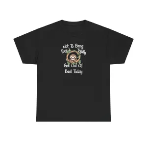 Sloth Funny Black T-Shirt Unisex Heavy Cotton Tee Shirts Comedy Humor Joke