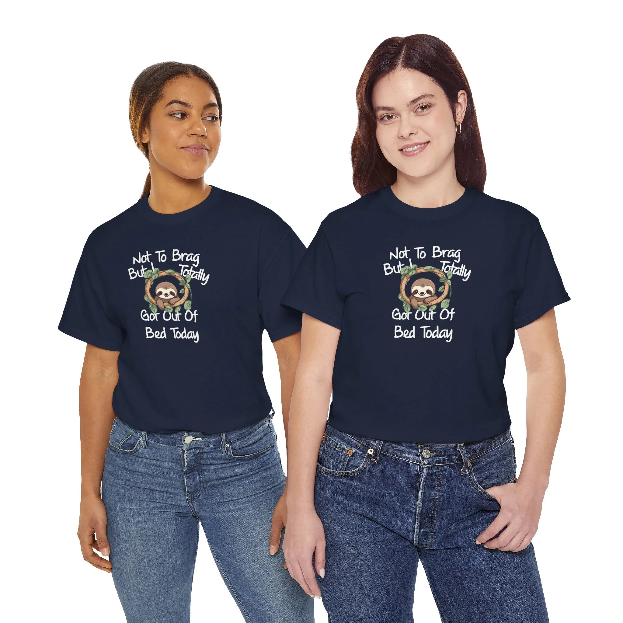 Sloth Funny Black T-Shirt Unisex Heavy Cotton Tee Shirts Comedy Humor Joke