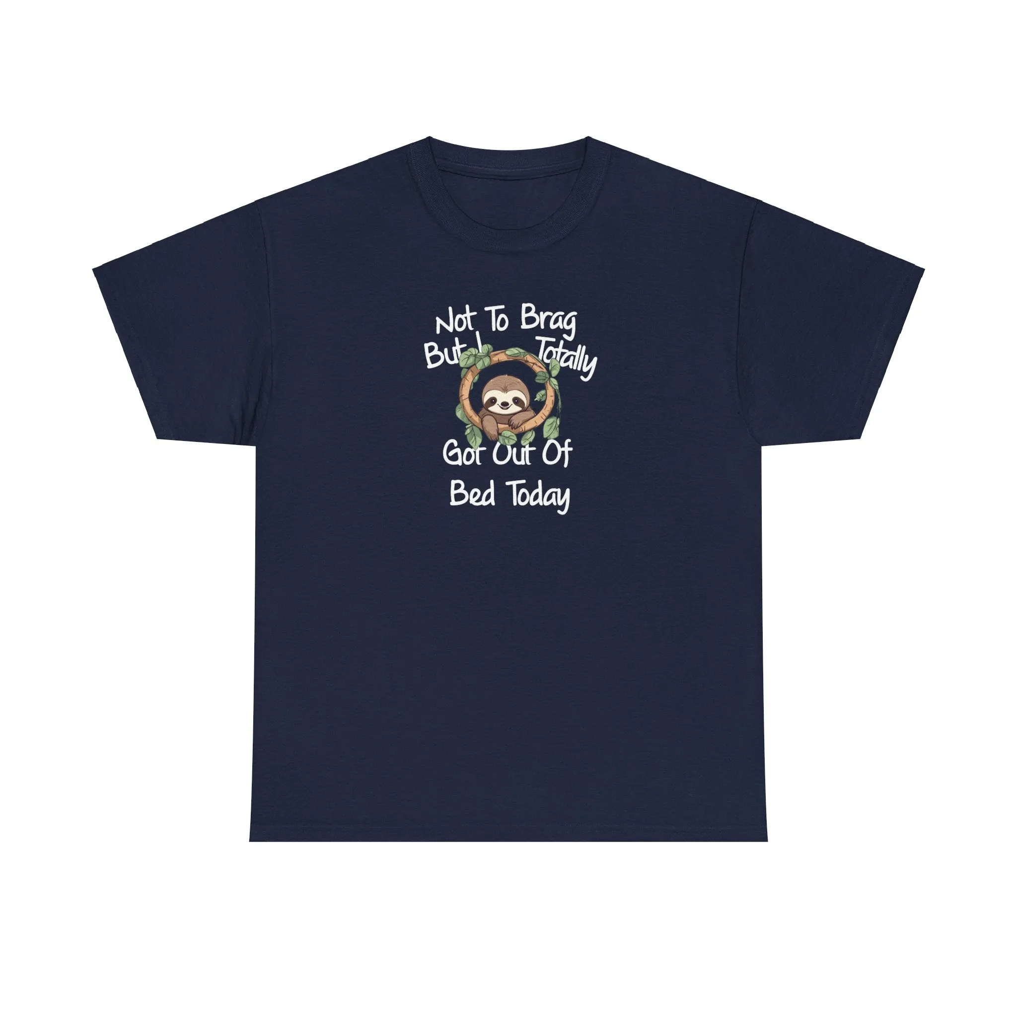 Sloth Funny Black T-Shirt Unisex Heavy Cotton Tee Shirts Comedy Humor Joke