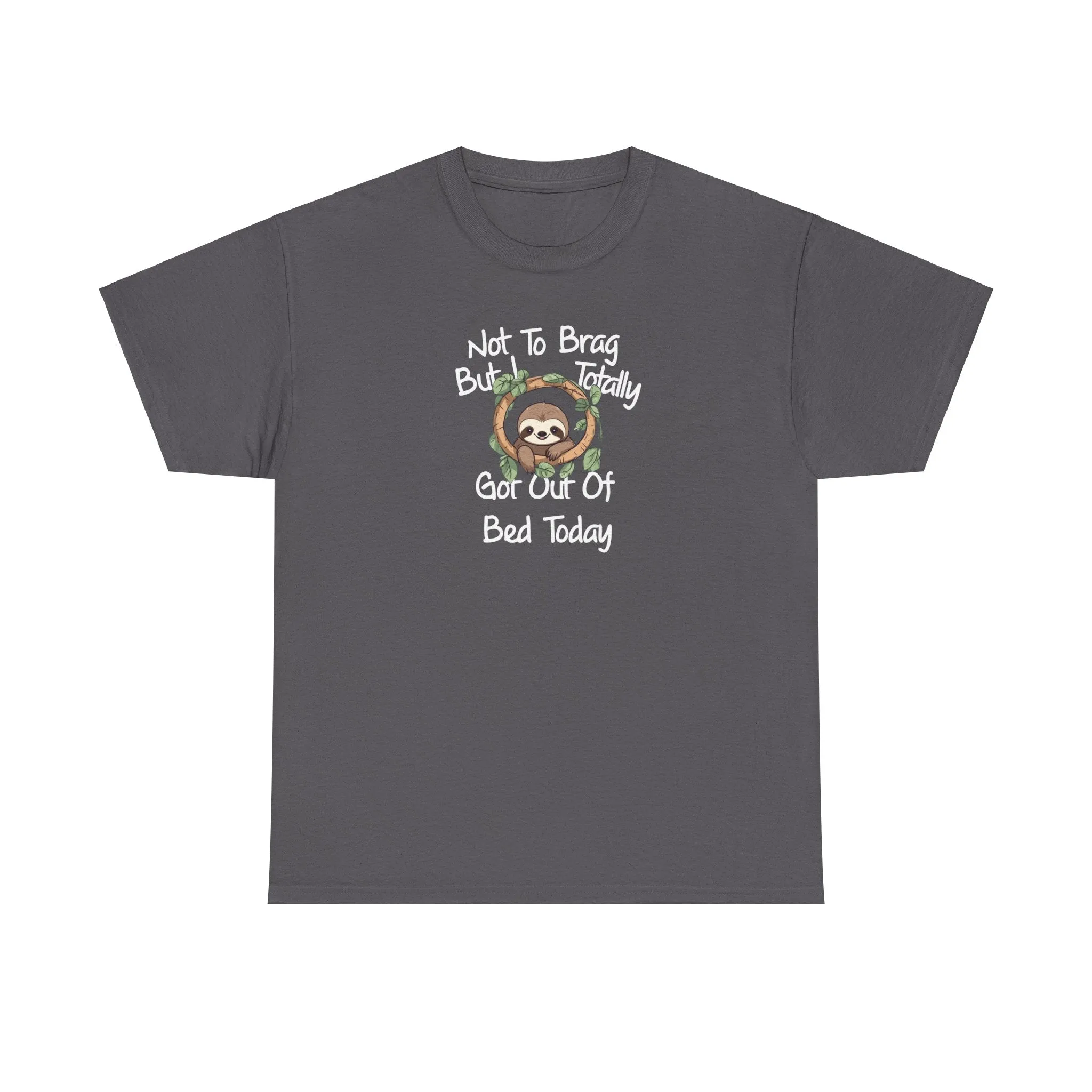 Sloth Funny Black T-Shirt Unisex Heavy Cotton Tee Shirts Comedy Humor Joke