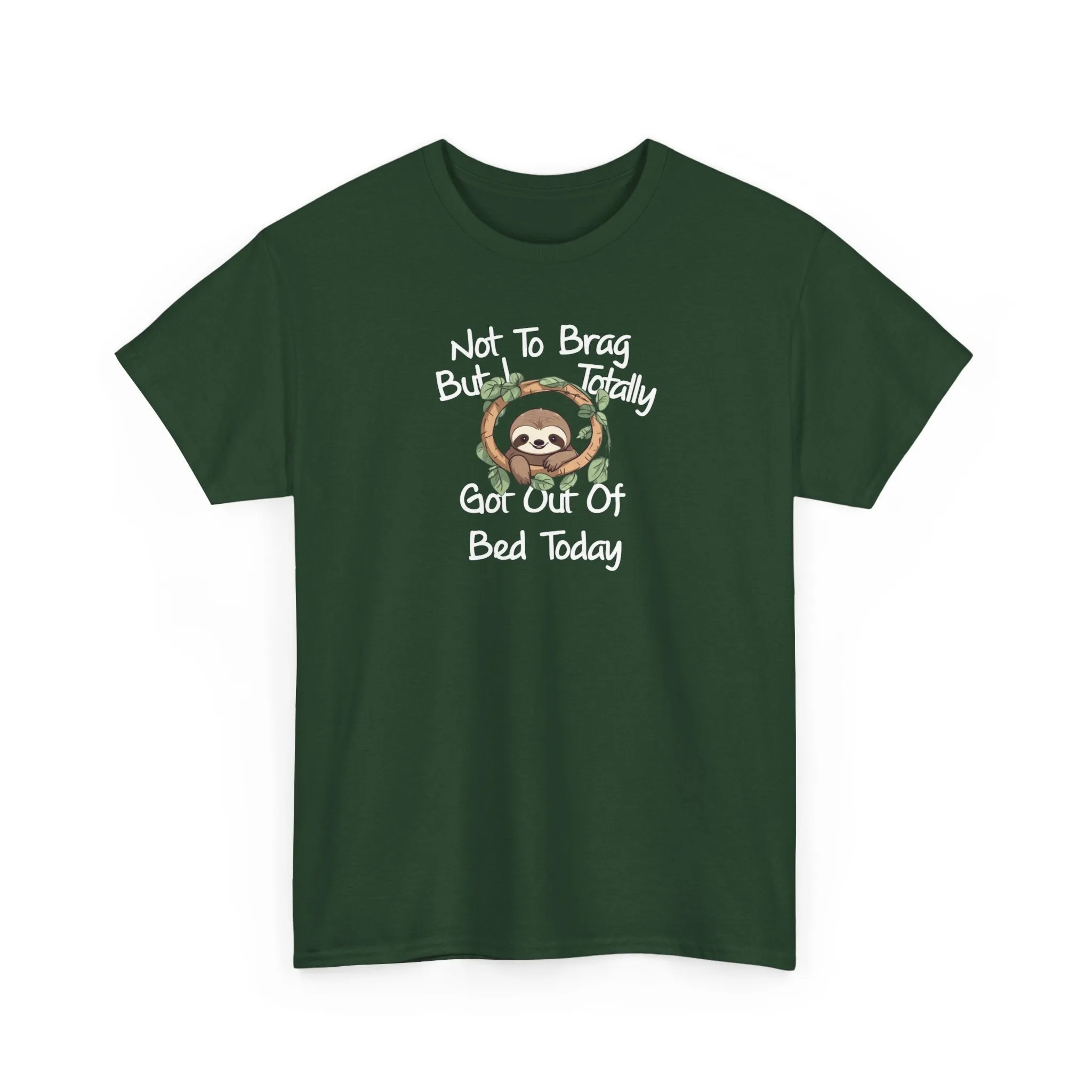 Sloth Funny Black T-Shirt Unisex Heavy Cotton Tee Shirts Comedy Humor Joke