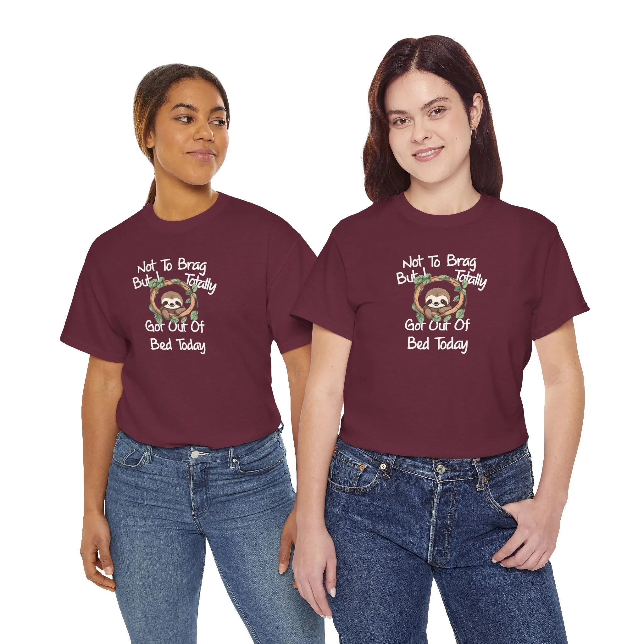 Sloth Funny Black T-Shirt Unisex Heavy Cotton Tee Shirts Comedy Humor Joke