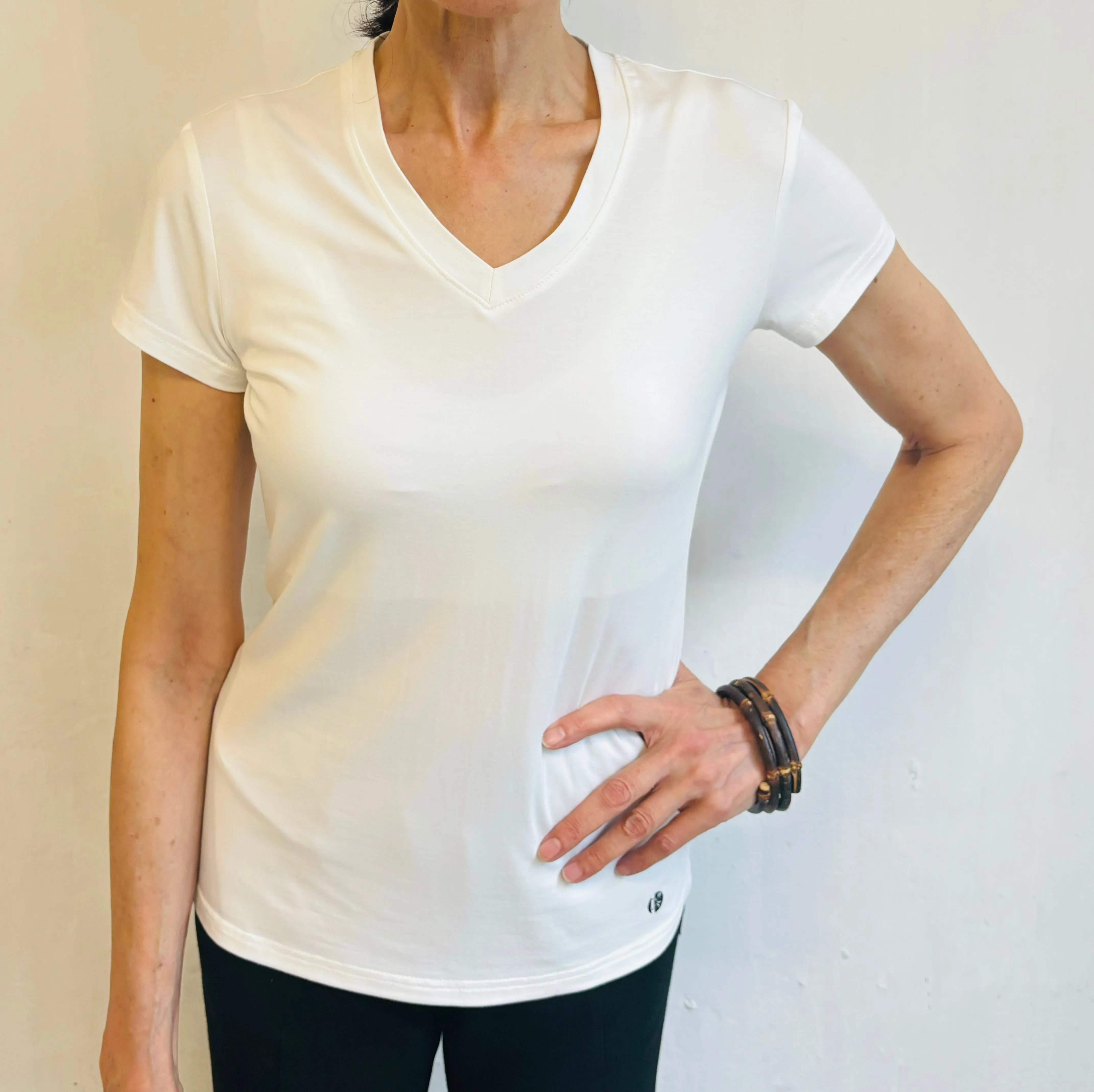SOFTEE Women's Bamboo V Neck T-shirt