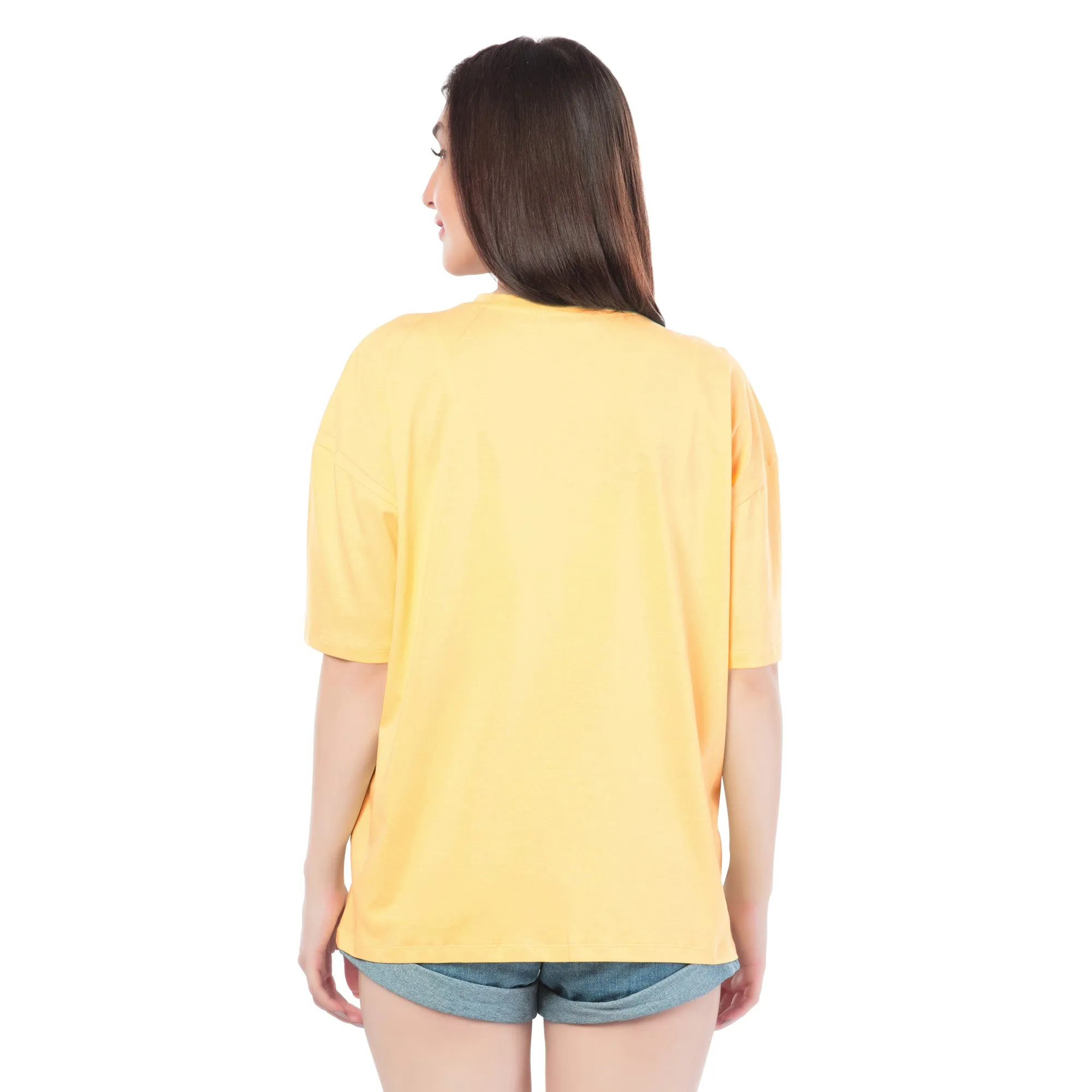 SOT-24067 Cotton The 90s Revival Oversized T-Shirt  Yellow