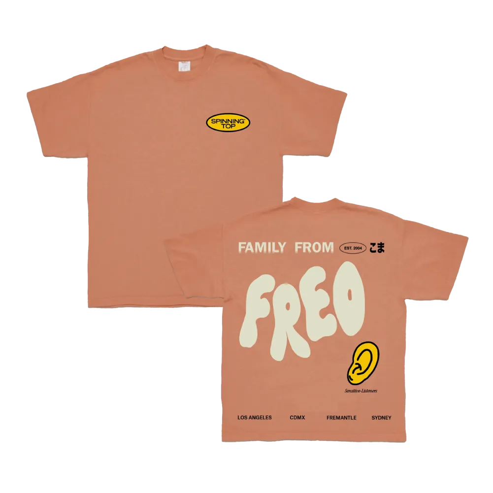 Spinning Top / Fam From Freo Salmon T-Shirt