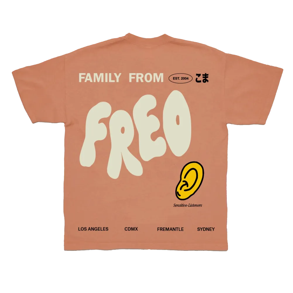 Spinning Top / Fam From Freo Salmon T-Shirt