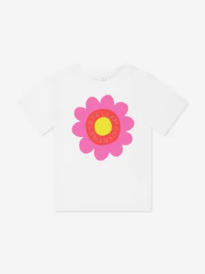 Stella McCartney Girls Flower Logo T-Shirt in White