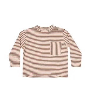 Striped Longsleeve Skater Tee – Amber Ivory Stripe