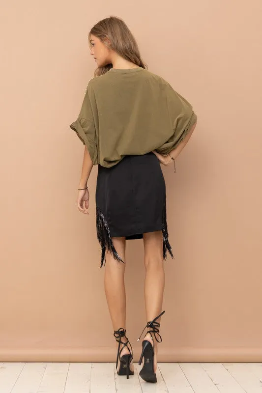 Studded Oversized T Shirt