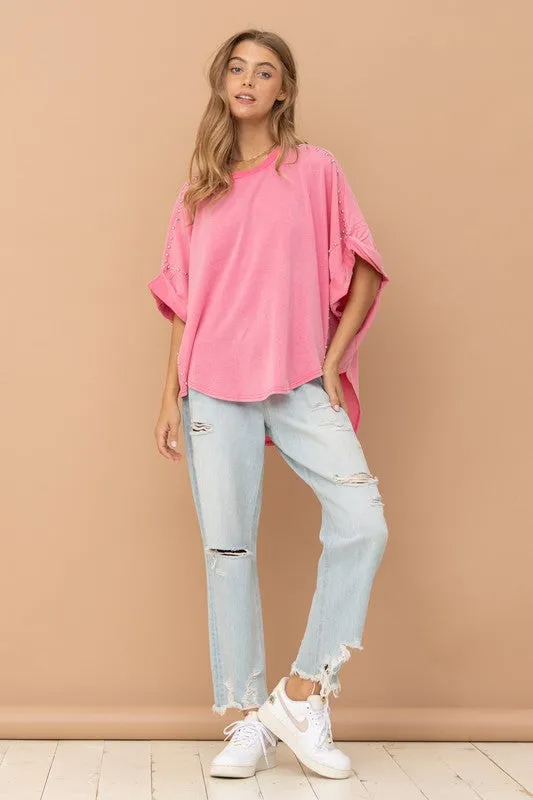 Studded Oversized T Shirt