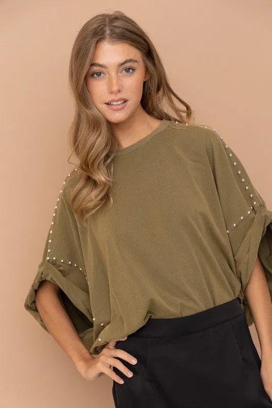 Studded Oversized T Shirt