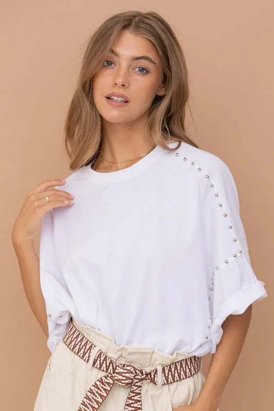 Studded Oversized T Shirt
